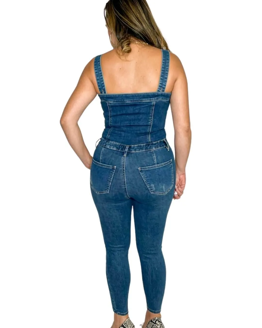 Valentina’s Denim Skinny Tight Women’s Jumpsuit