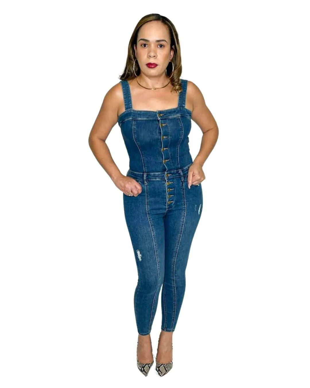 Valentina’s Denim Skinny Tight Women’s Jumpsuit