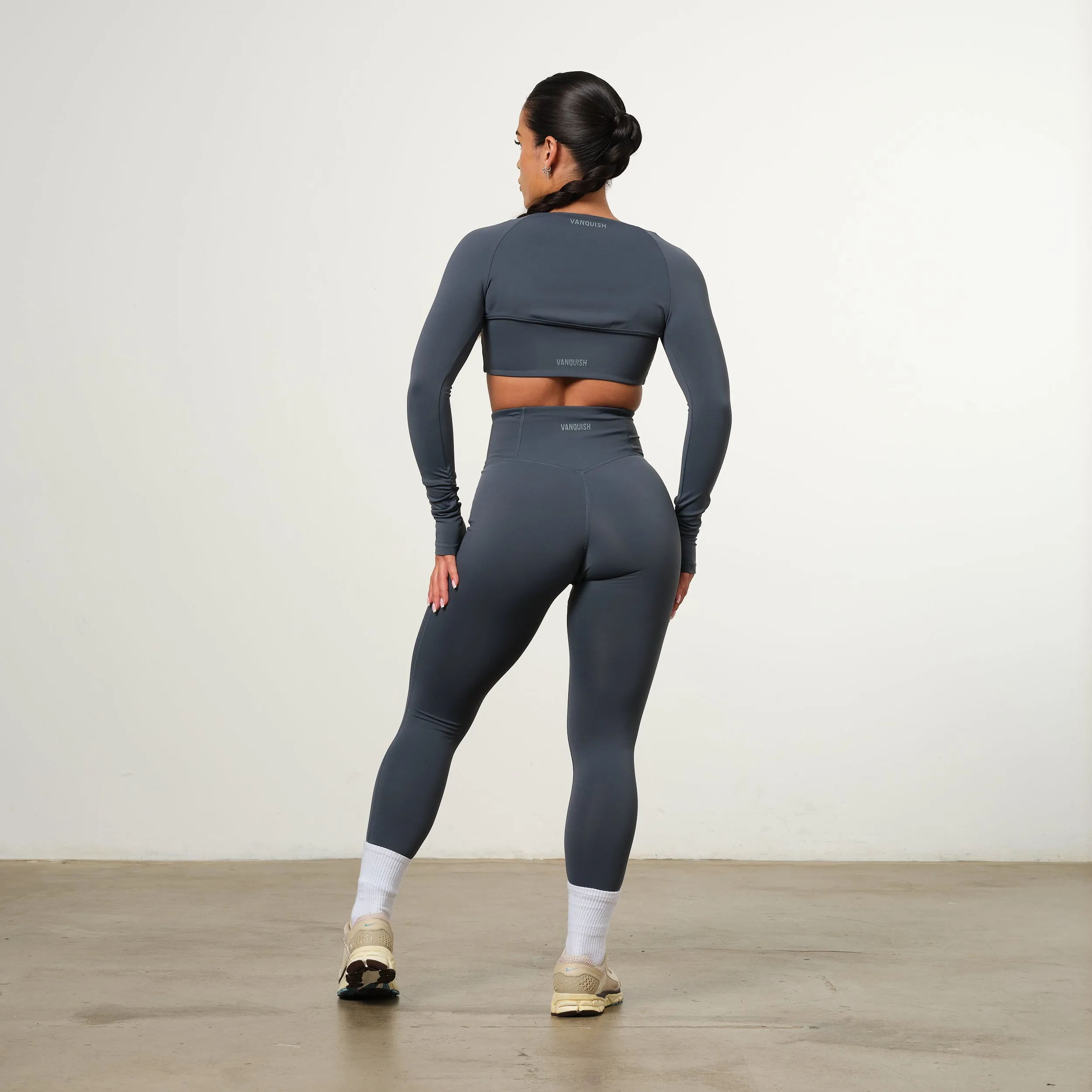 VANQUISH ENHANCE STEEL BLUE HIGH-WAIST LEGGING