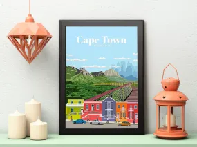 Vintage Cape Town City Poster (Framed Art Print)