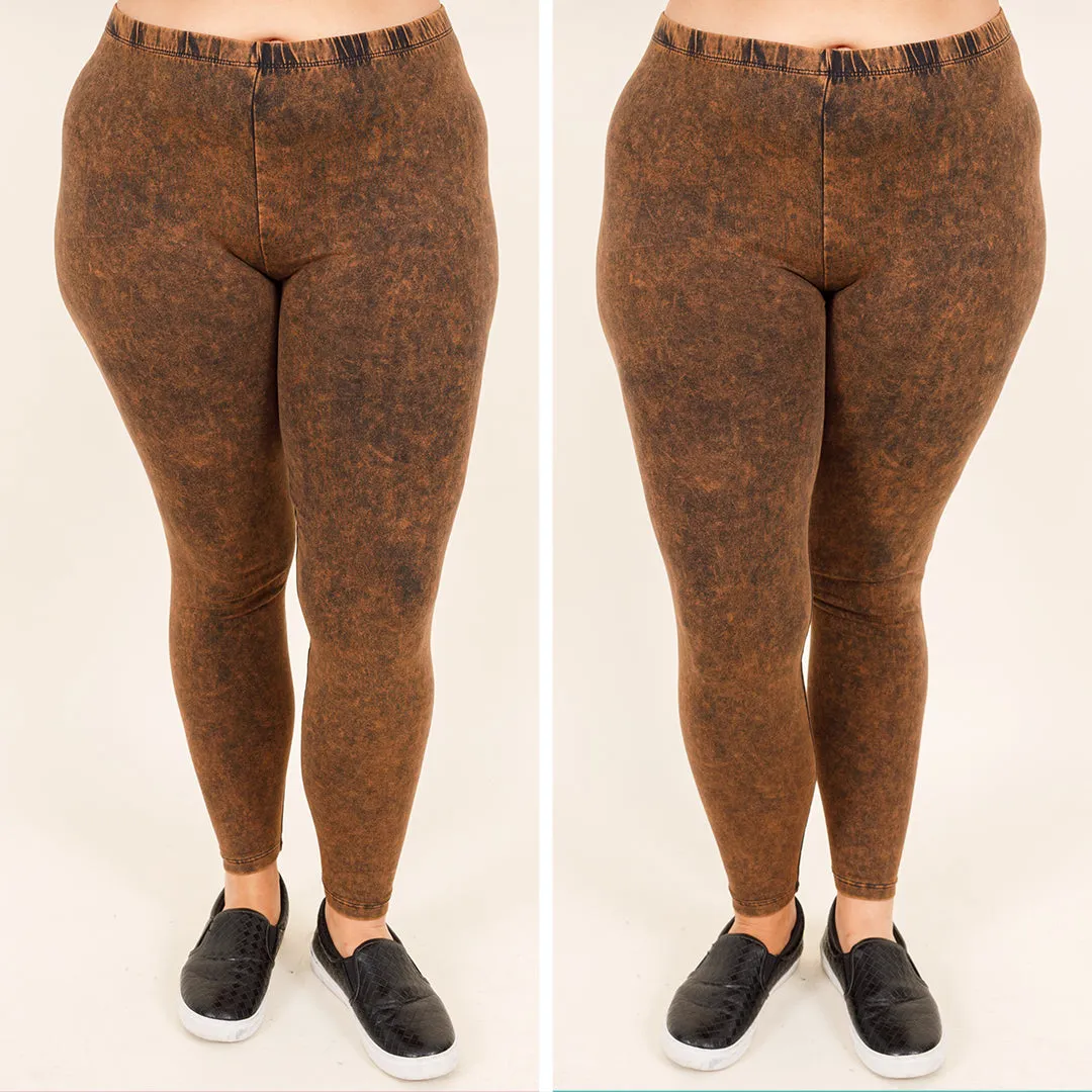 Well Worth It Mineral Wash Leggings, Americano