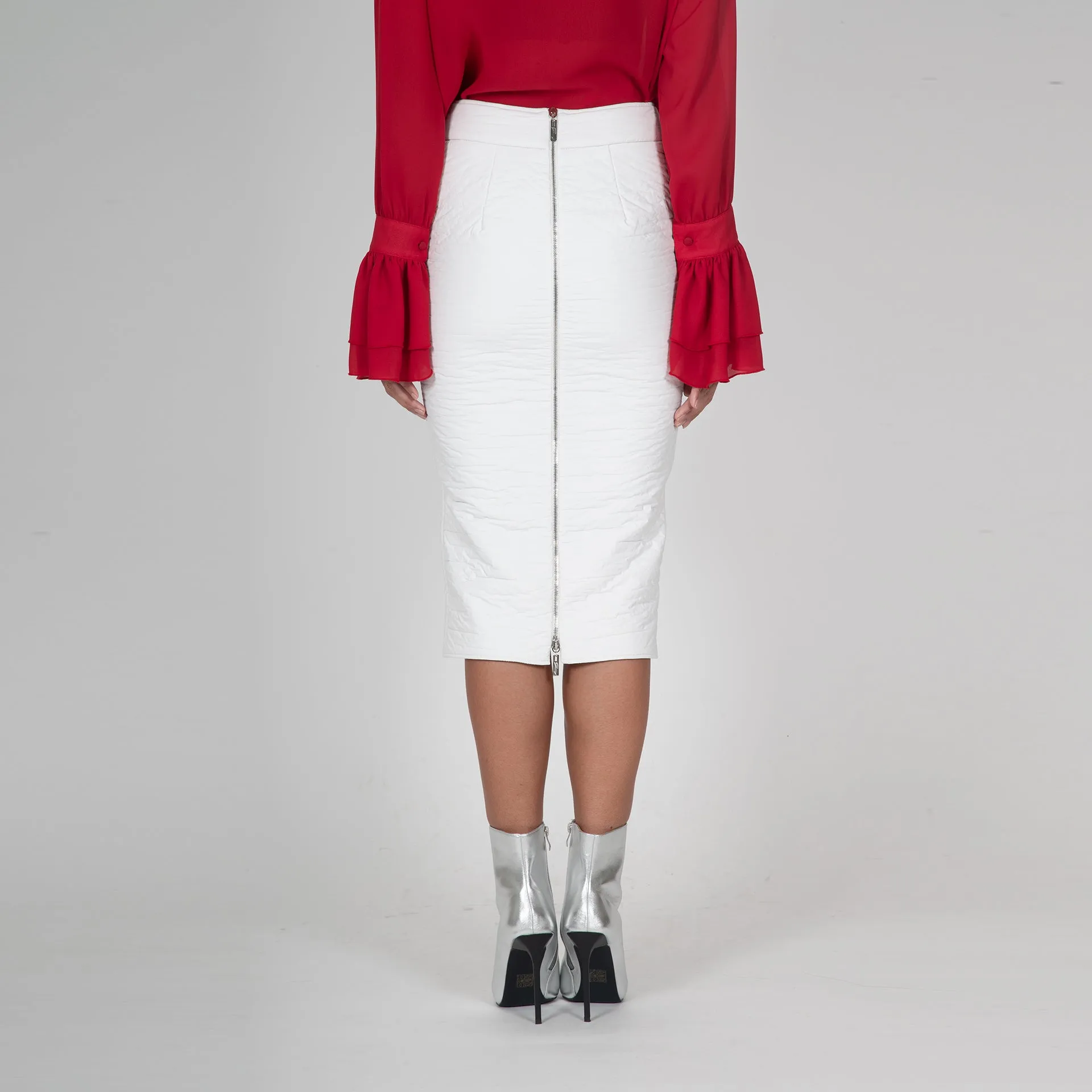 White Asymmetric Skirt