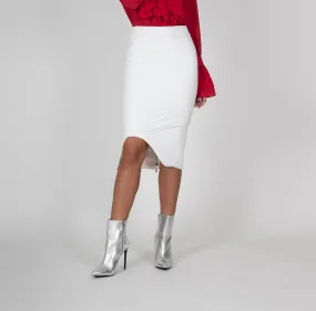 White Asymmetric Skirt