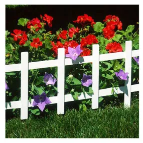 White Border Fence, 14 x  33-In. L, 4-Pk.