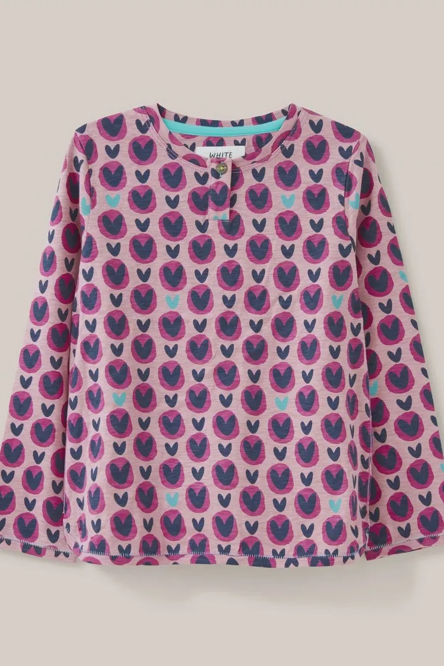 White Stuff Kids Heart Printed Jersey Top