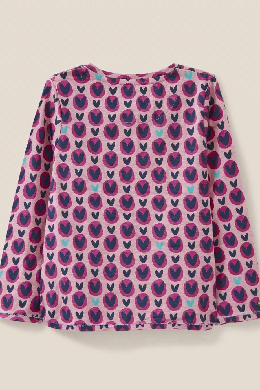 White Stuff Kids Heart Printed Jersey Top