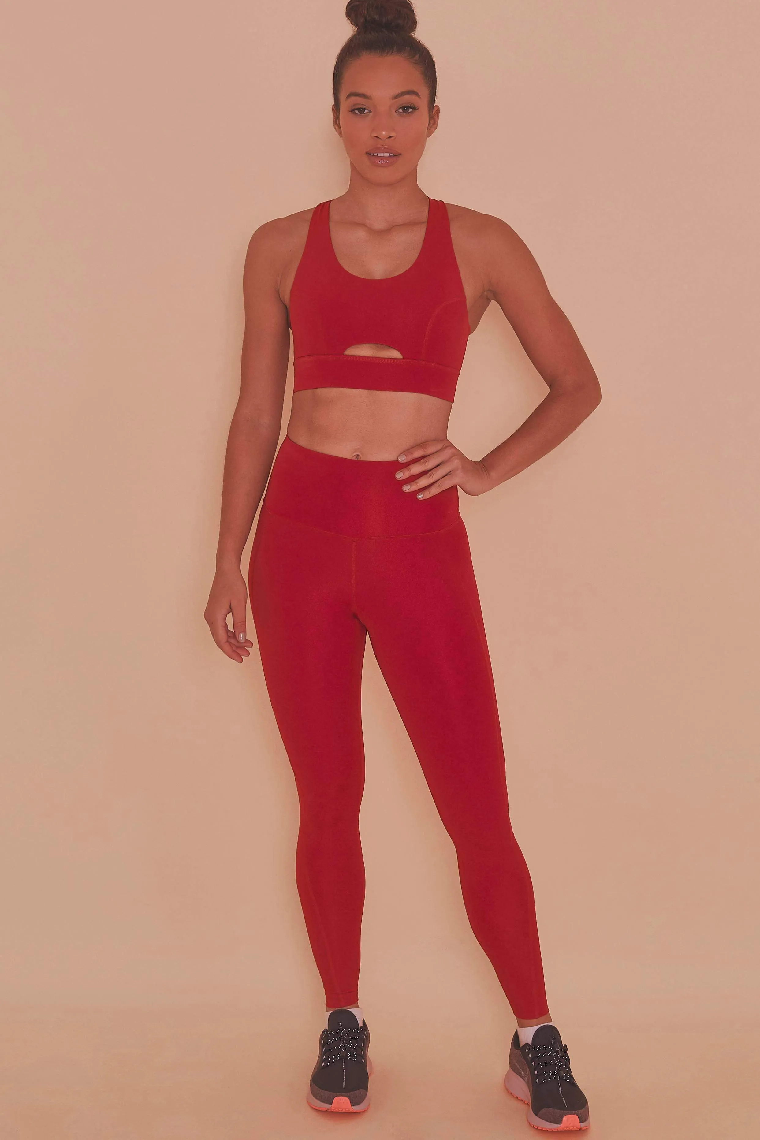 Wolf & Whistle High Waist Leggings Red