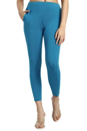 Women Blue Ankle Length Legging