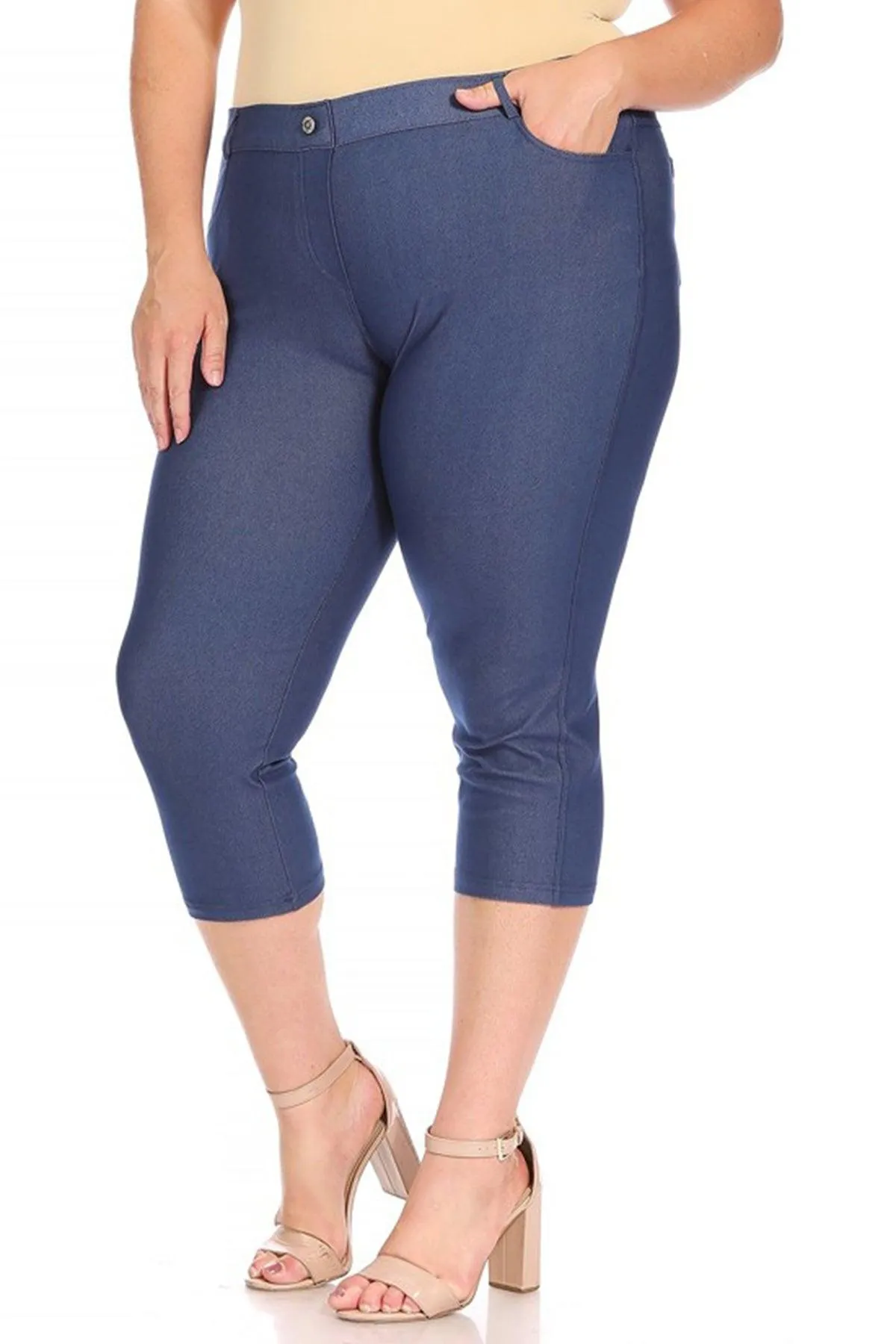 Women's Plus Size Casual Comfy Slim Pocket Jeggings