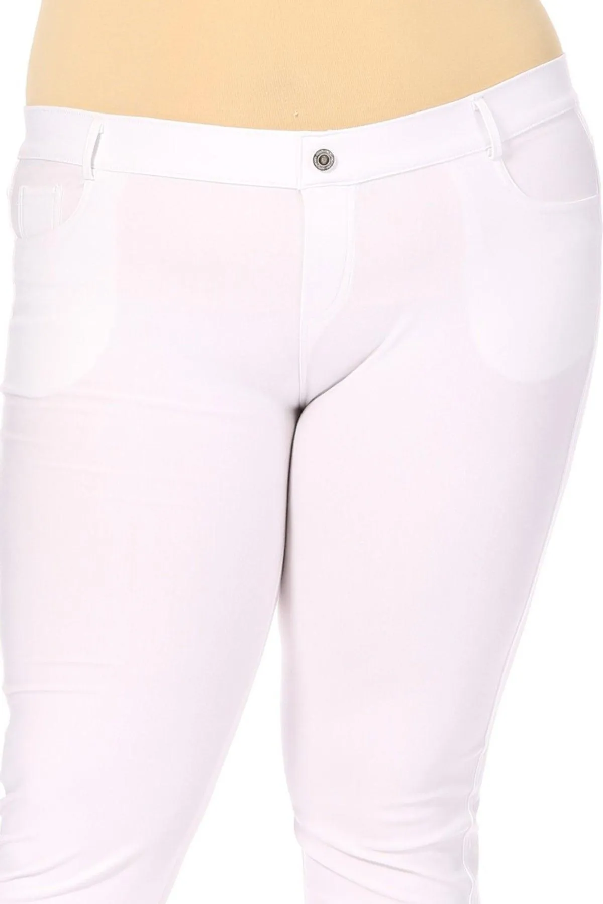 Women's Plus Size Casual Comfy Slim Pocket Jeggings