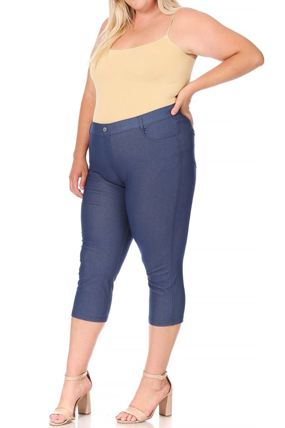 Women's Plus Size Casual Comfy Slim Pocket Jeggings