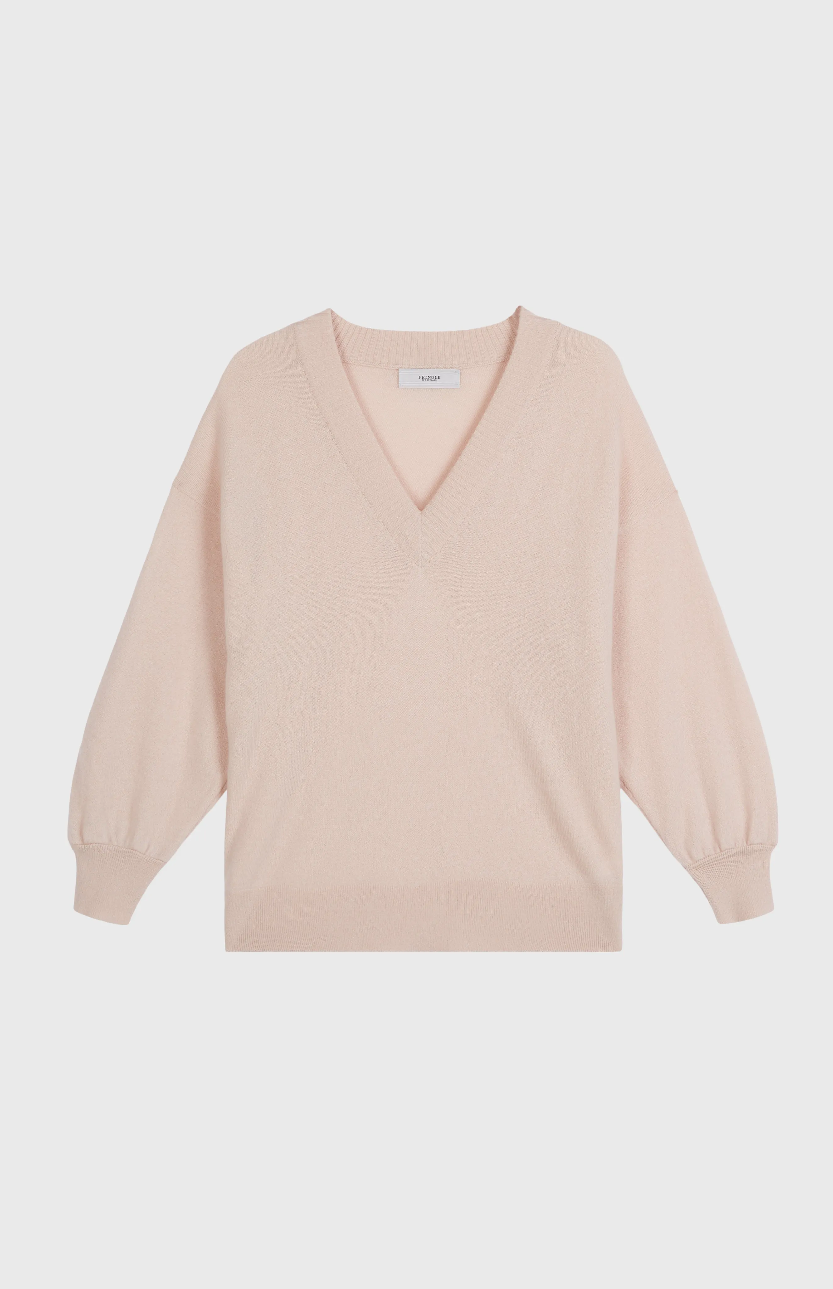 Women's V Neck Cashmere Jumper In Pastel Pink