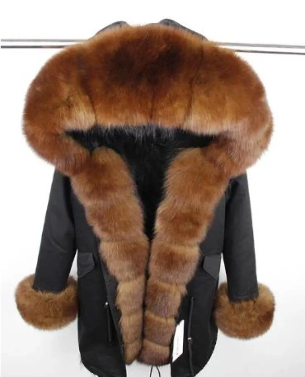 Women's Winter Casual Thick Hooded Long Parka With Raccoon Fur