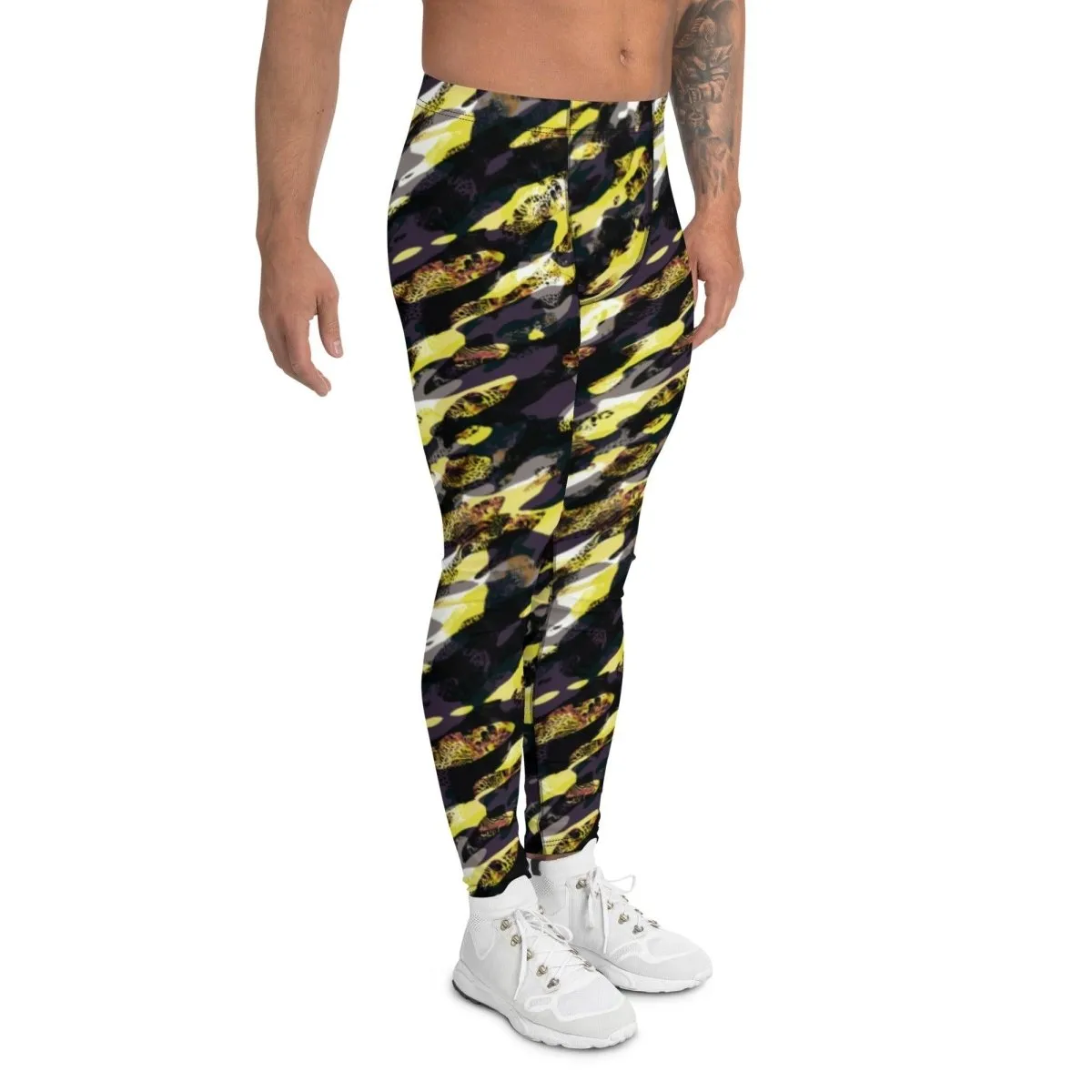 Yellow Camouflage Men's Leggings