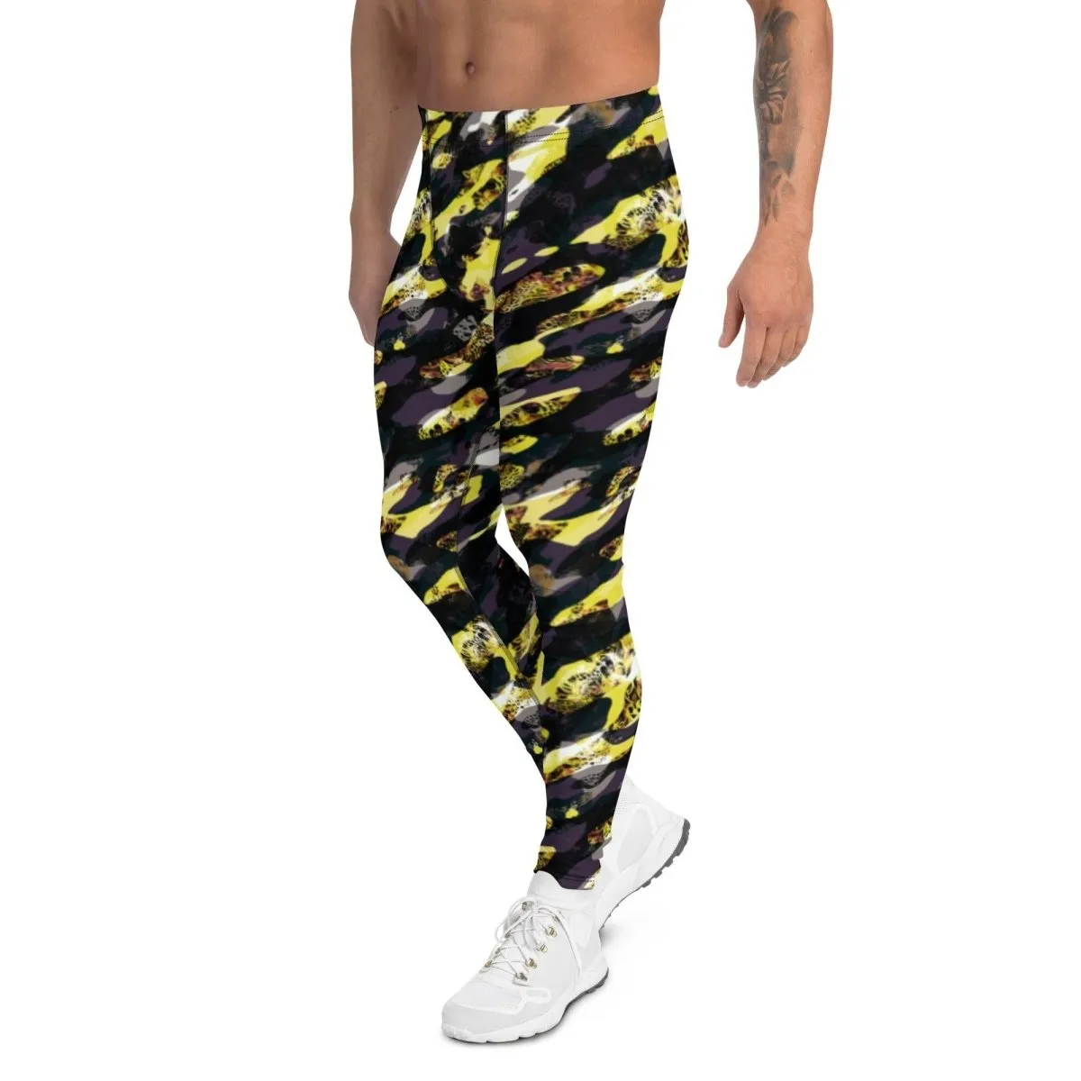 Yellow Camouflage Men's Leggings